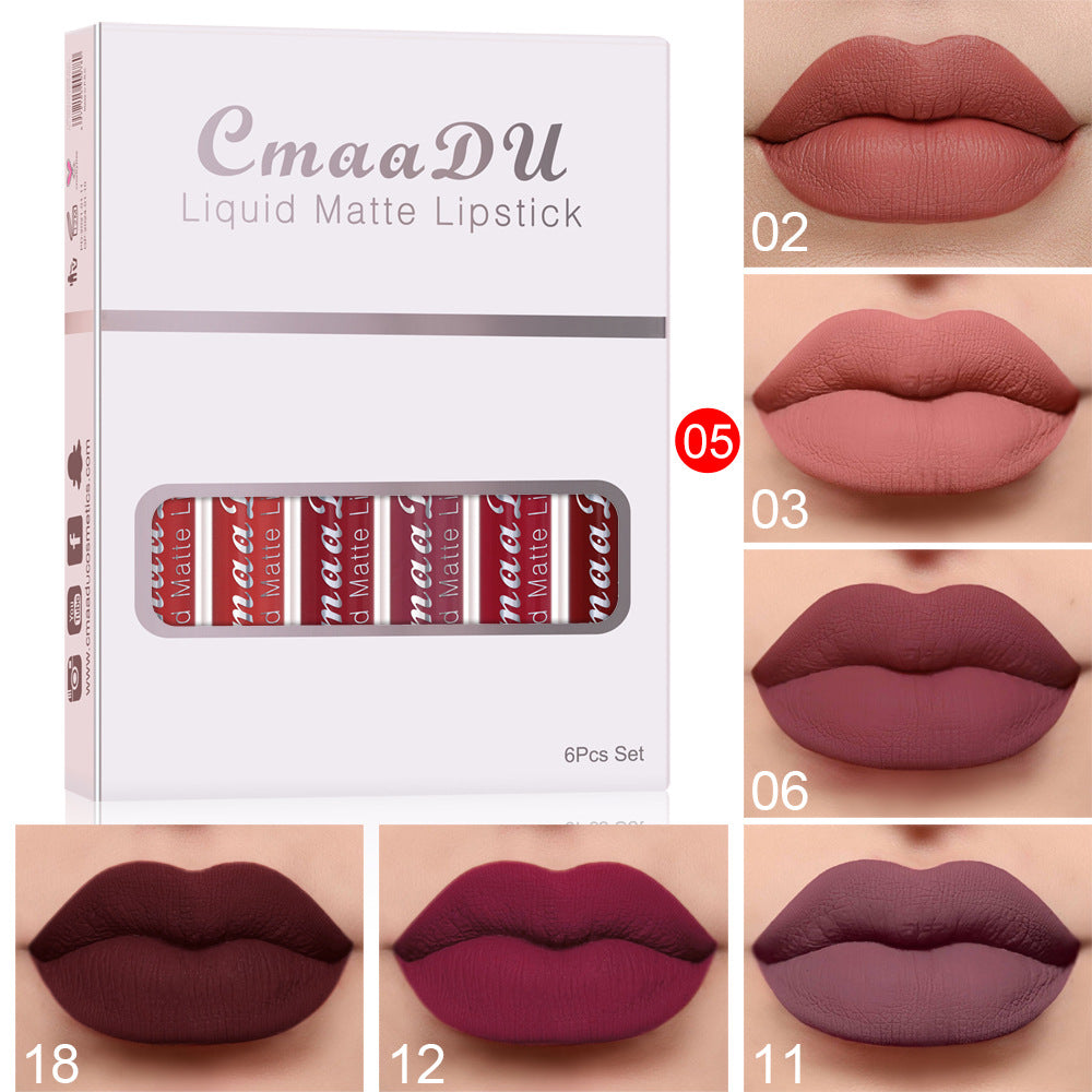 💄 Lot de 6 rouges à lèvres mats – Longue tenue, étanche et brillante ✨