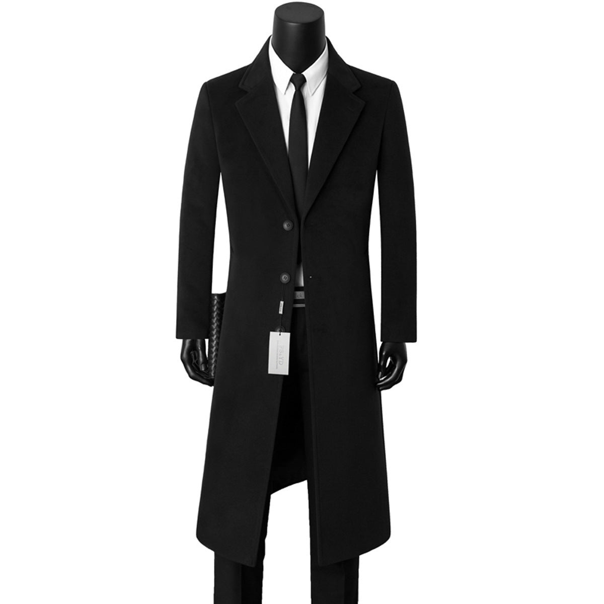 Manteau mi-long décontracté et élégant pour homme en laine