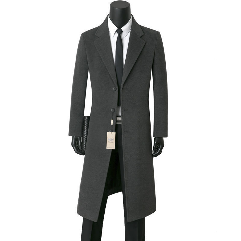 Manteau mi-long décontracté et élégant pour homme en laine