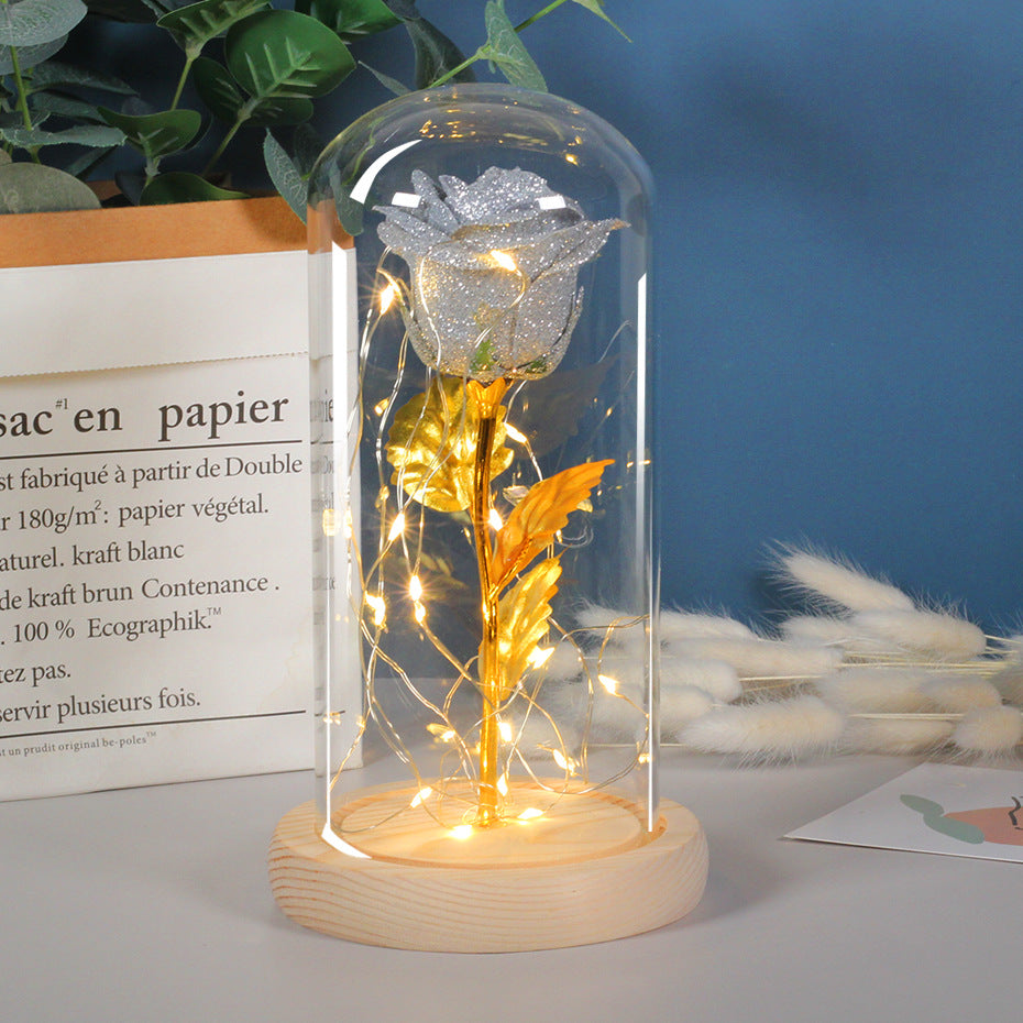 🌹 Rose éternelle LED sous cloche – Cadeau romantique 💖