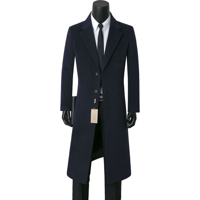 Manteau mi-long décontracté et élégant pour homme en laine