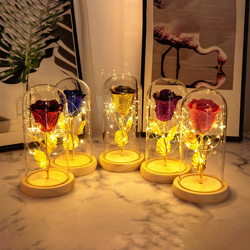 🌹 Rose éternelle LED sous cloche – Cadeau romantique 💖
