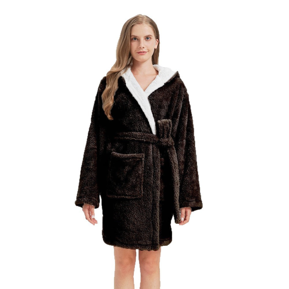 ✨ Peignoir Femme – Doux, Chaud et Confortable en Velours Arctique ✨