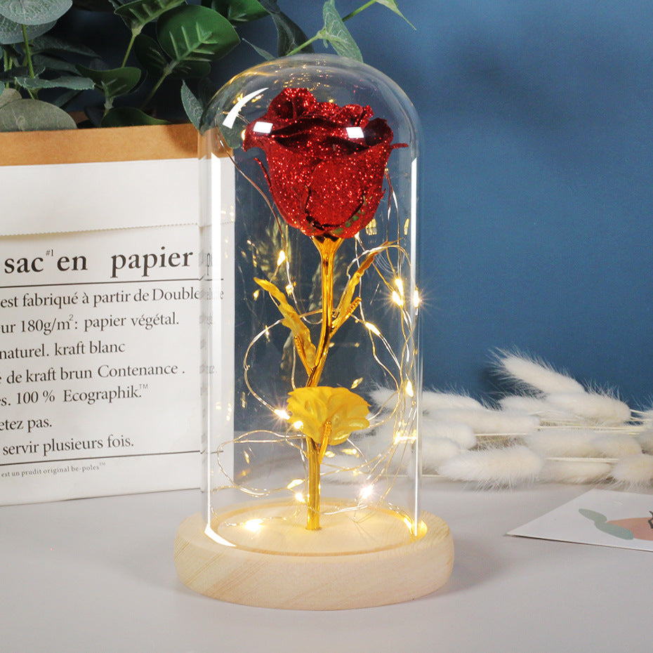 🌹 Rose éternelle LED sous cloche – Cadeau romantique 💖