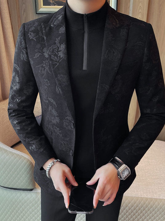 Blazer Homme Slim Fit à Motif Fleuri
