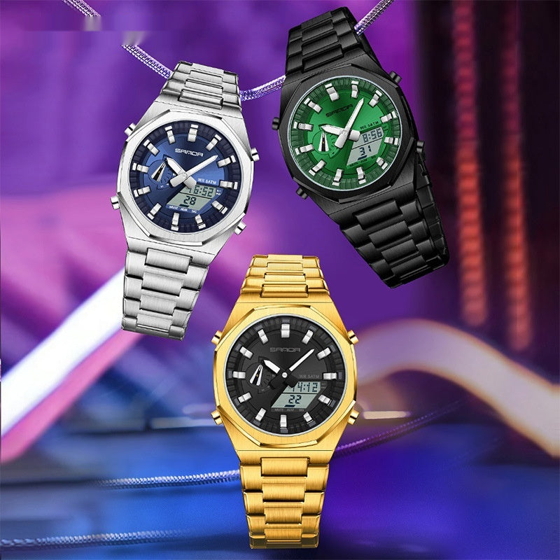 ⌚ Montre Homme Multi-fonctions à Double Affichage