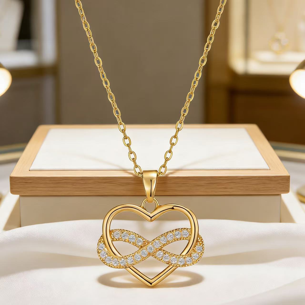 Collier Cœur en Zircon – Chaîne