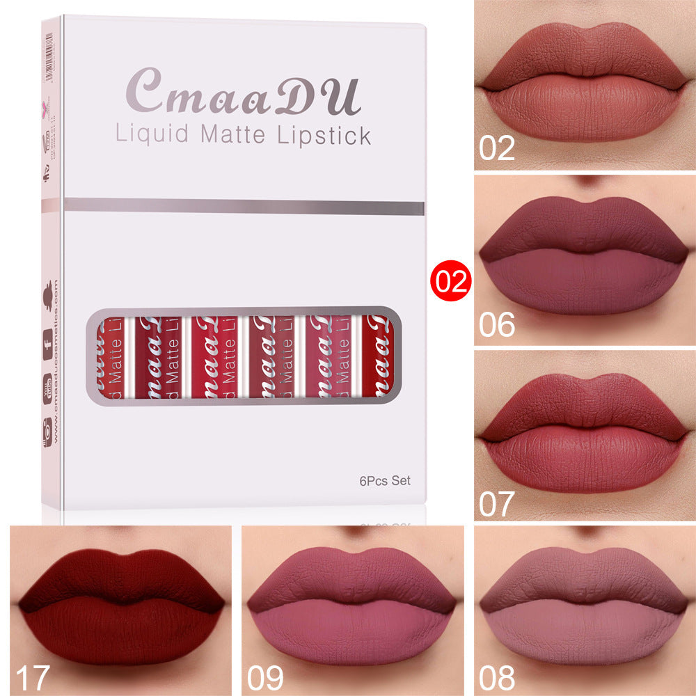💄 Lot de 6 rouges à lèvres mats – Longue tenue, étanche et brillante ✨