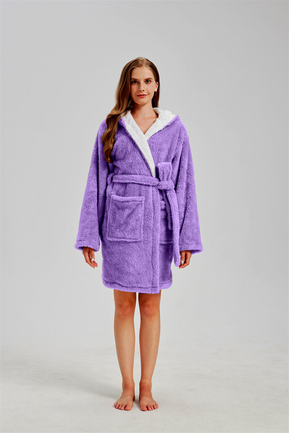 ✨ Peignoir Femme – Doux, Chaud et Confortable en Velours Arctique ✨