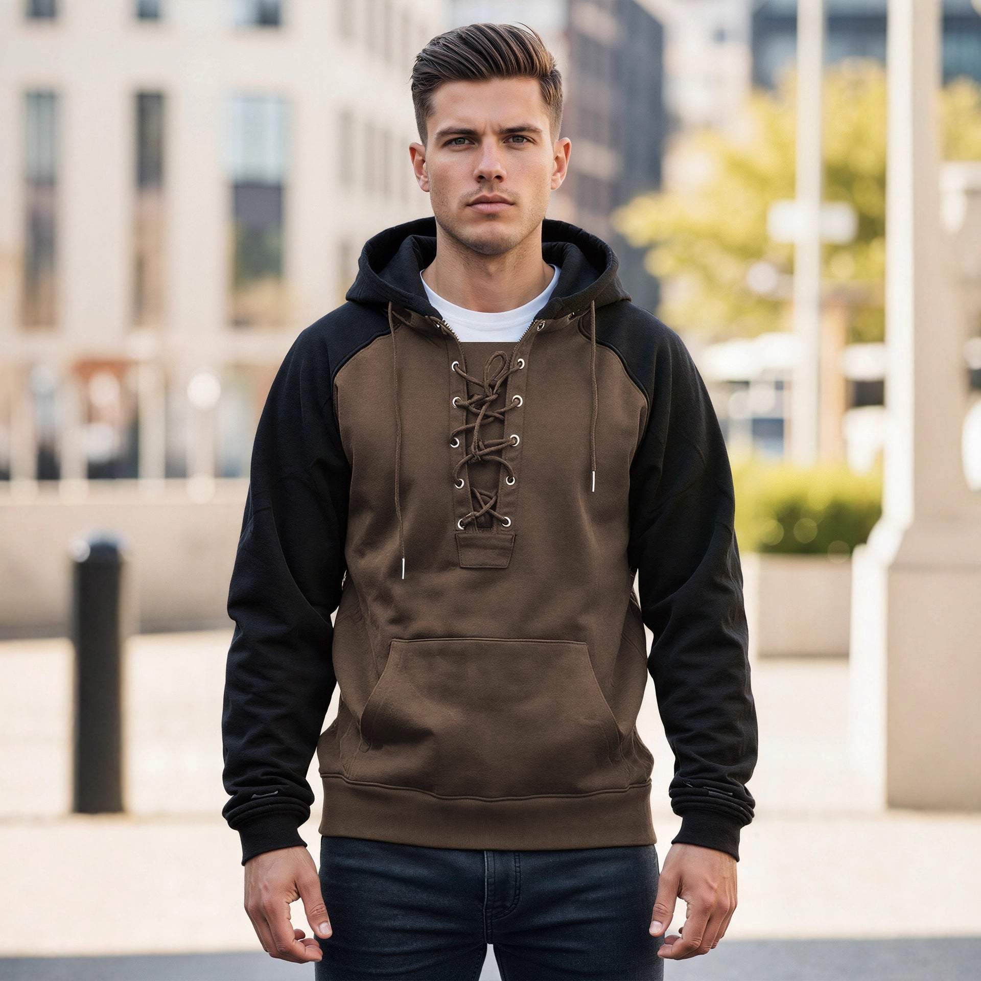 Sweat à Capuche Homme – Style Décontracté avec Cordon de Serrage